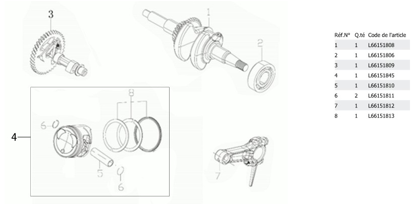 VILEBREQUIN ET PISTON